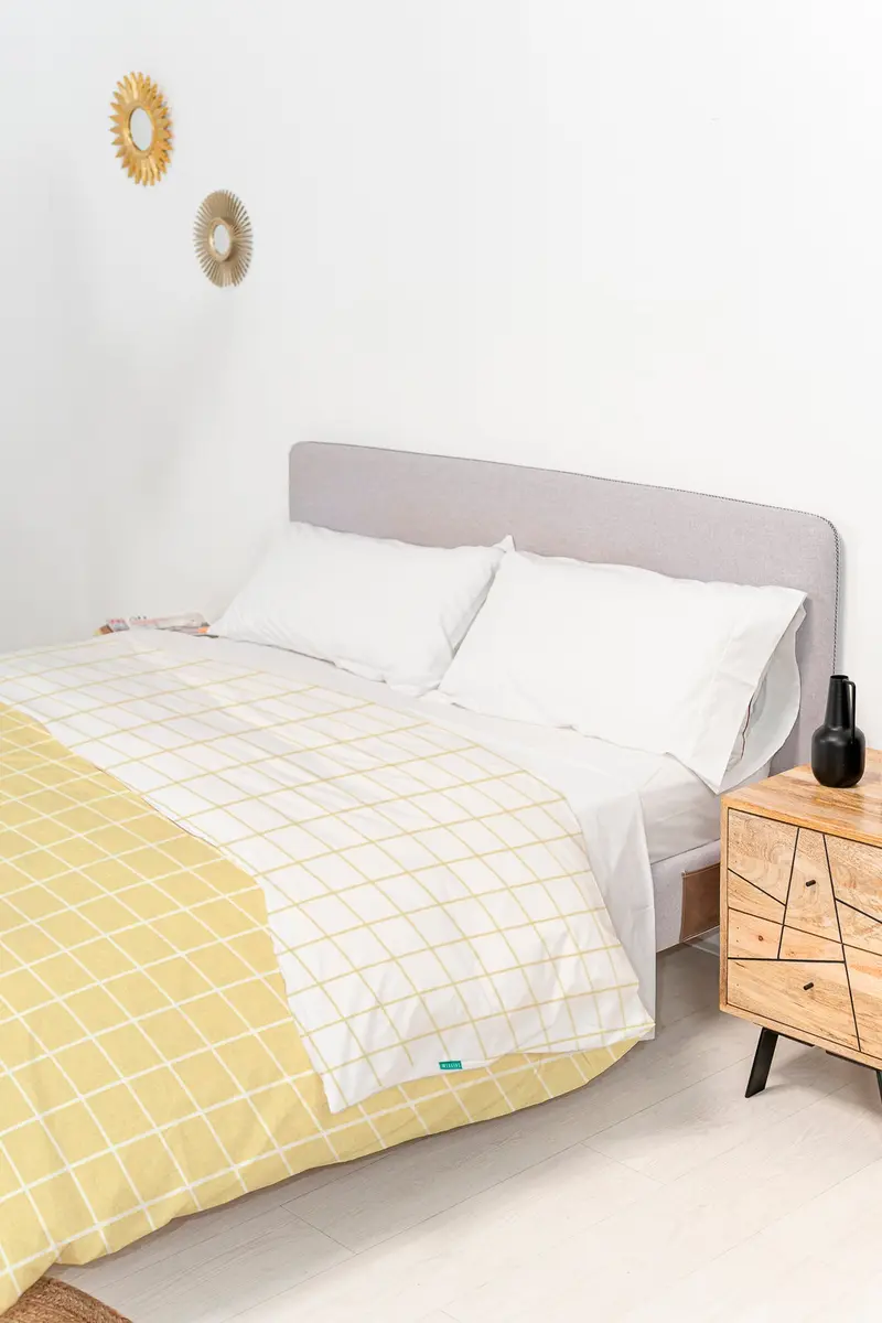 Funda nórdica Reversible Cuadro Amarillo