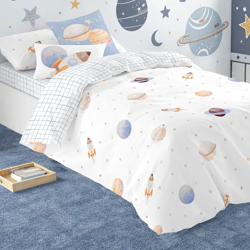 FUNDA NÓRDICA REVERSIBLE ESTAMPADA INFANTIL ASTRO 100% ALGODÓN