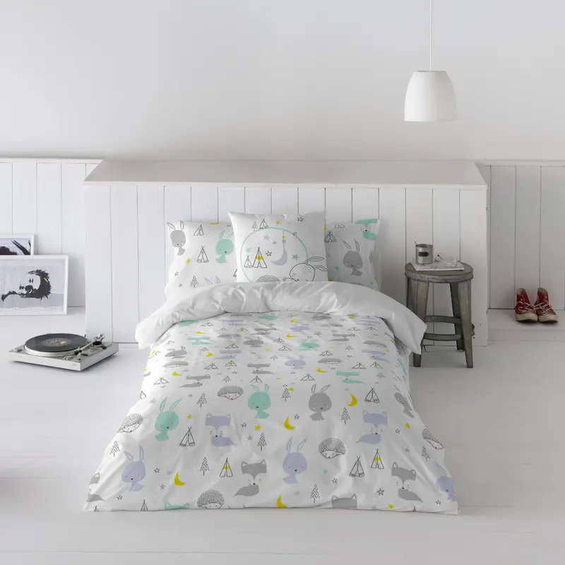 FUNDA NÓRDICA REVERSIBLE ESTAMPADA INFANTIL LETS DREAMS 100% ALGODÓN