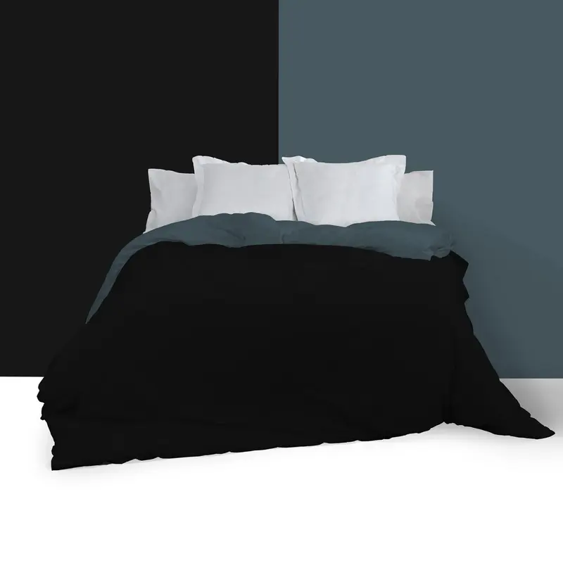 Funda nórdica reversible negro-gris