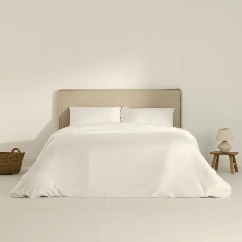 Funda nórdica reversible percal 200 hilos Blanco Químico