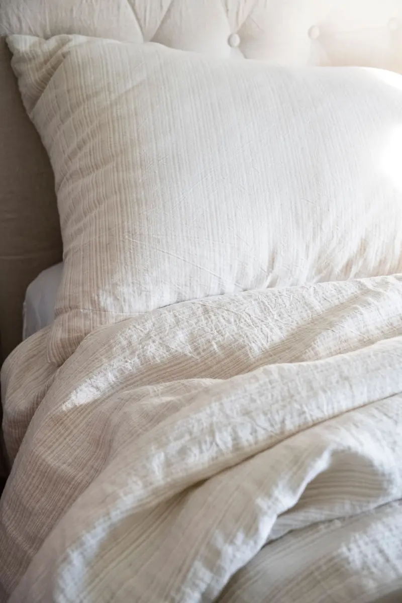 Funda Nórdico Cama Lino Rayitas