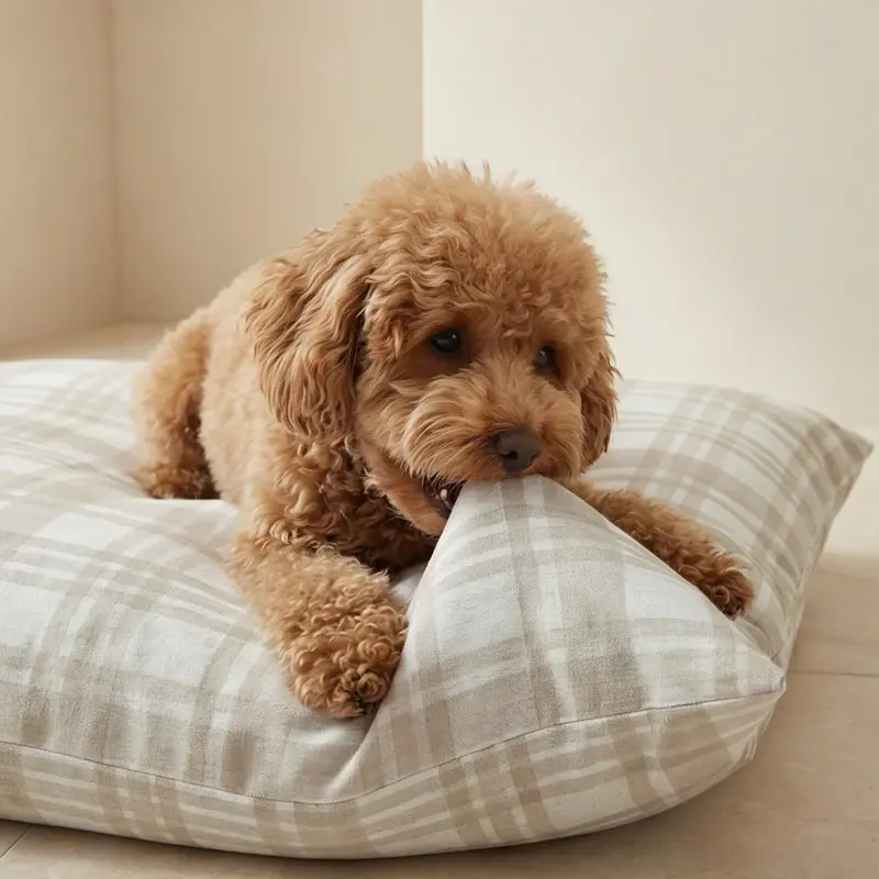 Funda para cama de mascota antimanchas Jara Beige