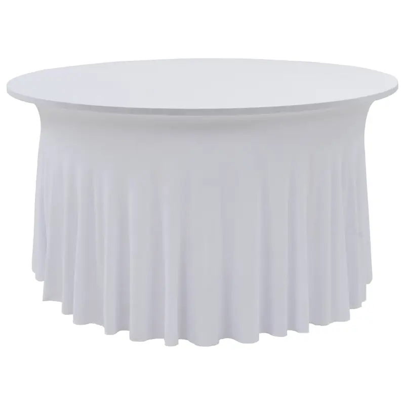 Fundas elásticas para mesa 2 uds con falda 120x74 cm blanco