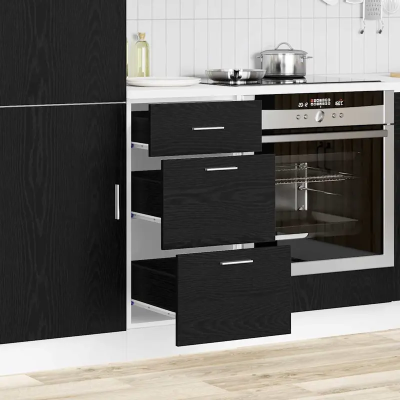 Gabinete Base de Cocina con cajón Roble Negro 40 x 46 x 81,5 cm