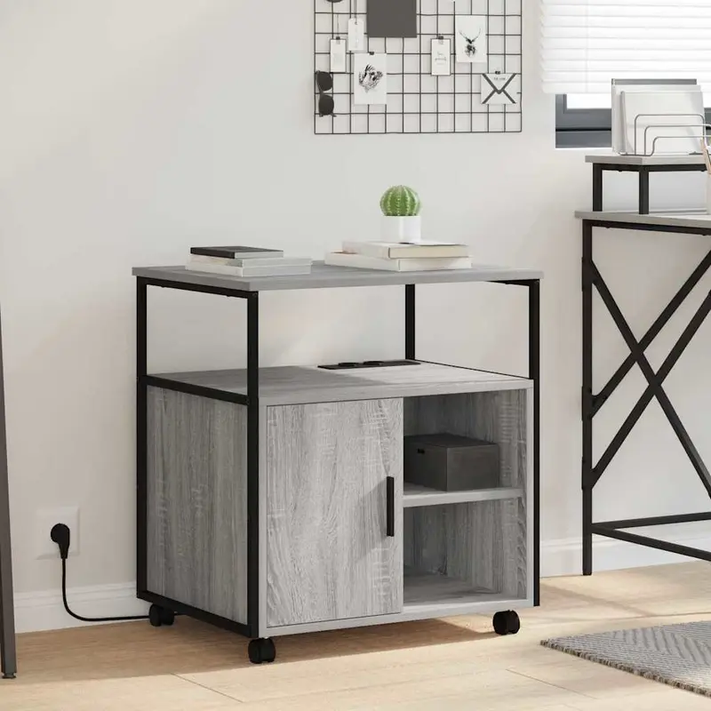 Gabinete con Estación de Carga Gris Sonoma 61 x 46 x 67 cm