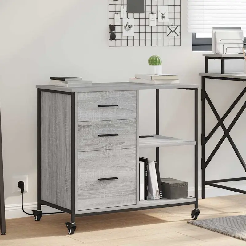 Gabinete con Estación de Carga Gris Sonoma 76 x 41 x 72 cm