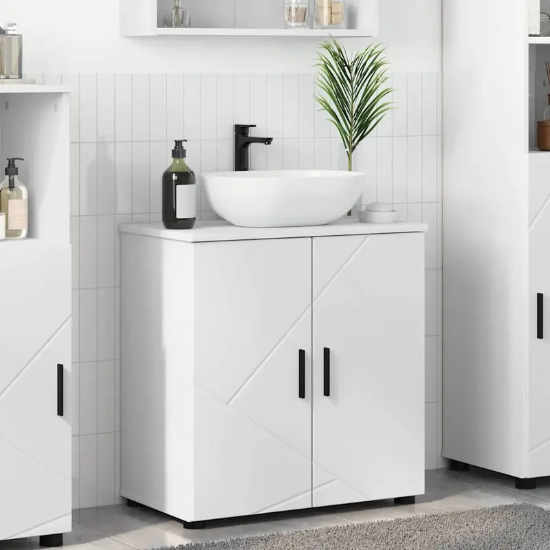 Gabinete de Baño 61 x 35 x 64 cm Madera contrachapada & Metal