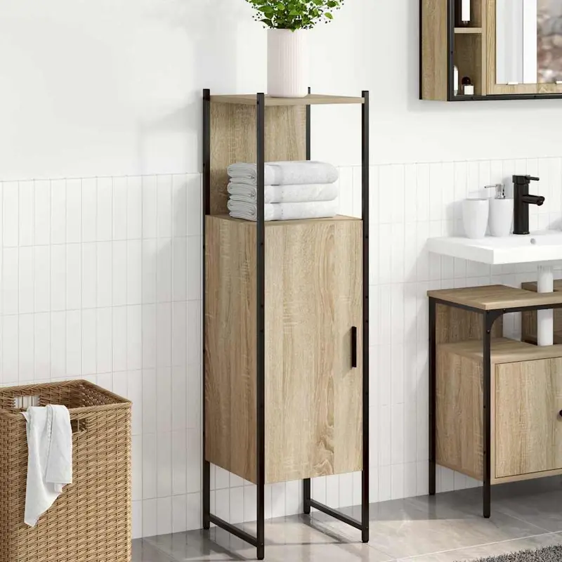 Gabinete de Baño Beige 33 x 33 x 120,5 cm Madera contrachapada