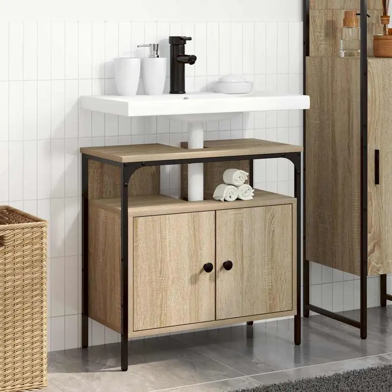 Gabinete de Baño Beige 60 x 30 x 60 cm Madera contrachapada