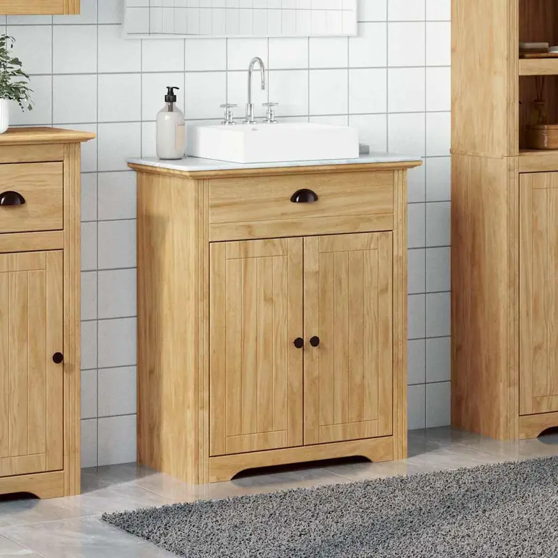 Gabinete de Baño con puerta BODO Marrón miel 70 x 35 x 80 cm