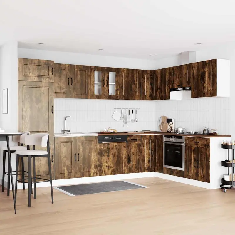 Gabinete de cocina Kalmar 2 pcs Marrón 80 x 46 x 81.5 cm