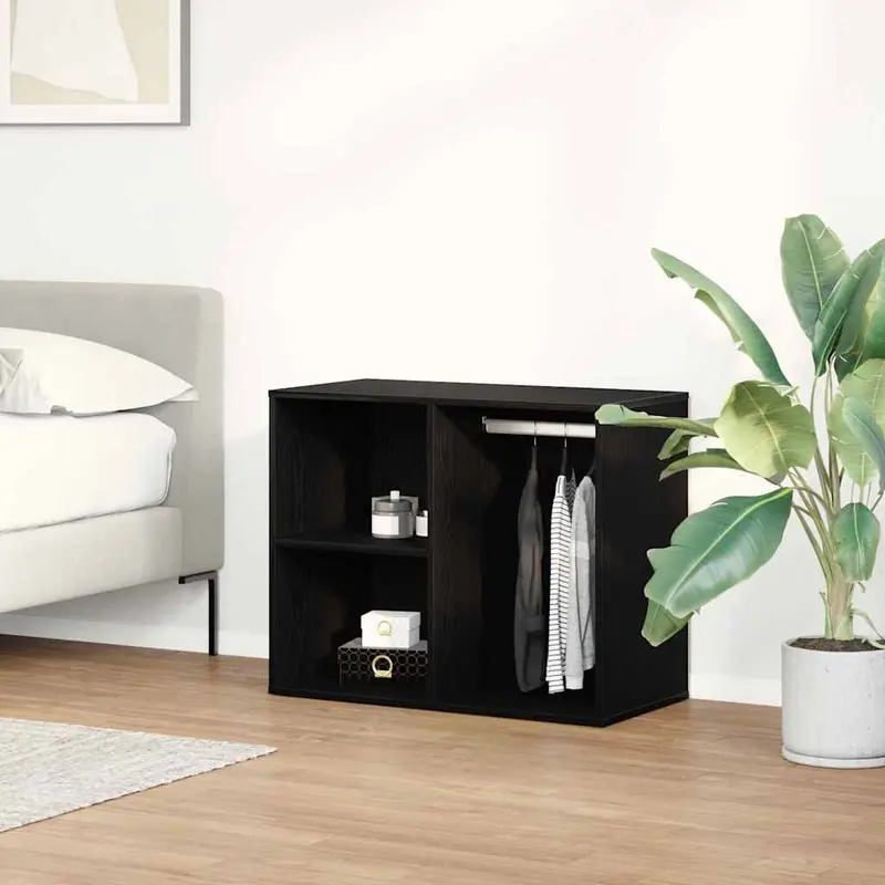 Gabinete de Cosméticos con estante Roble Negro 80 x 40 x 65 cm