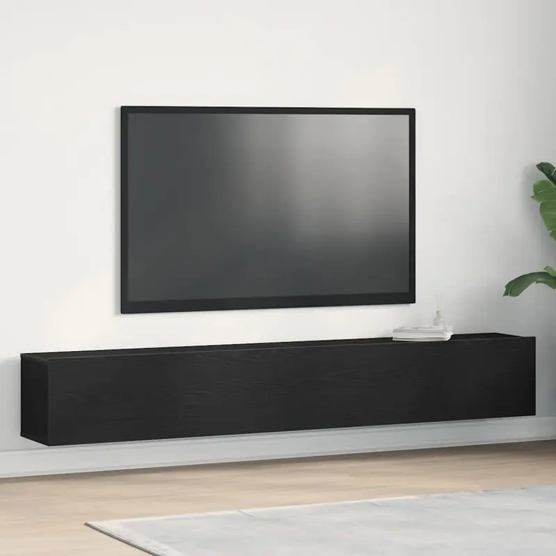 Gabinete de TV 2 pcs Negro 100 x 30 x 30 cm