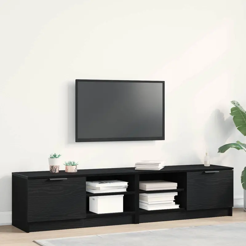 Gabinete de TV 2 pcs Roble Negro 80 x 35 x 36,5 cm