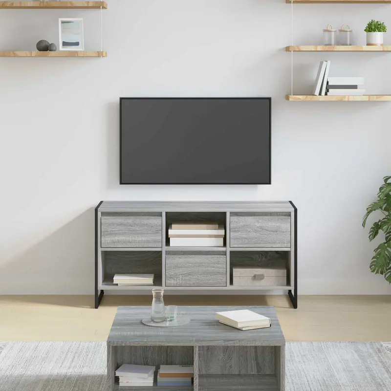 Gabinete de TV con cajón Gris Sonoma 100 x 36 x 49,5 cm