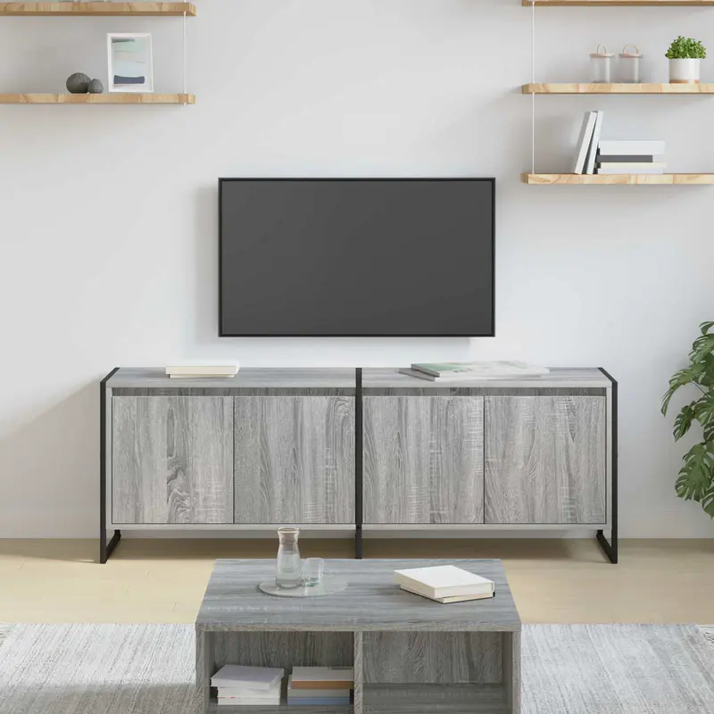 Gabinete de TV Gris Sonoma 140 x 36 x 49.5 cm