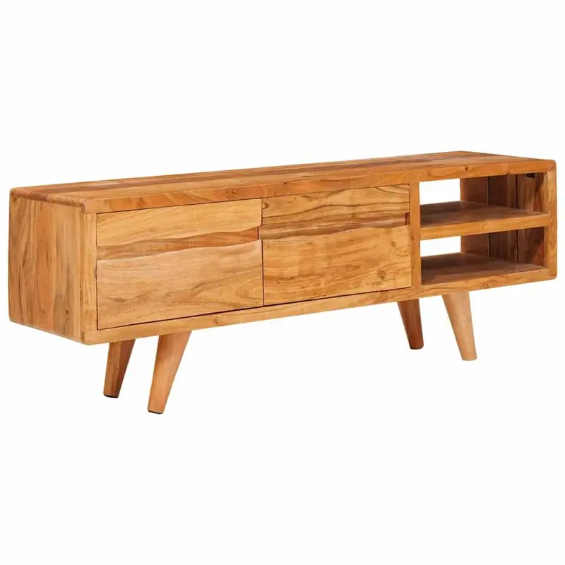 Gabinete de TV Marrón 110 x 30 x 40 cm Madera de Acacia Sólida