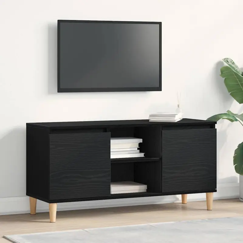 Gabinete de TV Roble Negro 102 x 35 x 50 cm