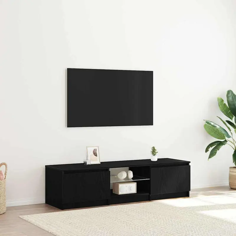 Gabinete de TV Roble Negro 140 x 38,5 x 36 cm