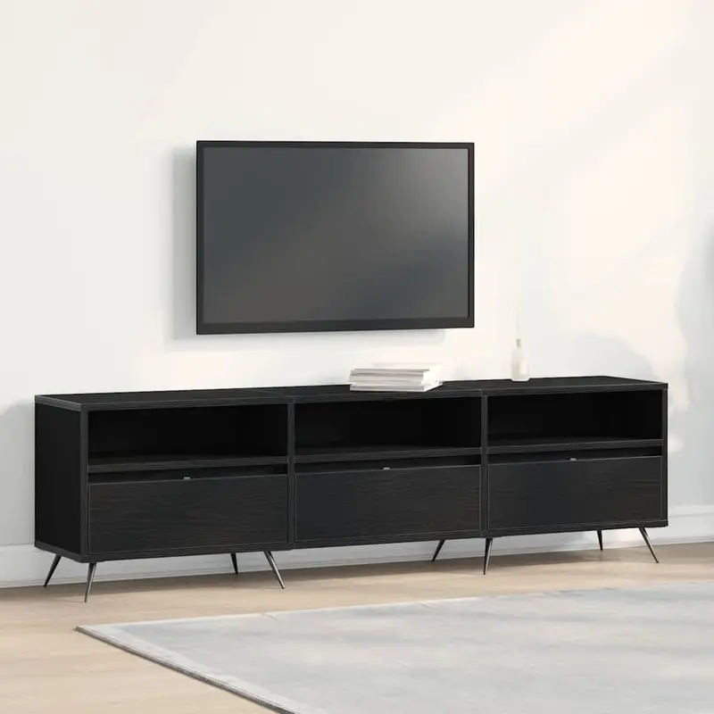 Gabinete de TV Roble negro 150 x 30 x 44,5 cm
