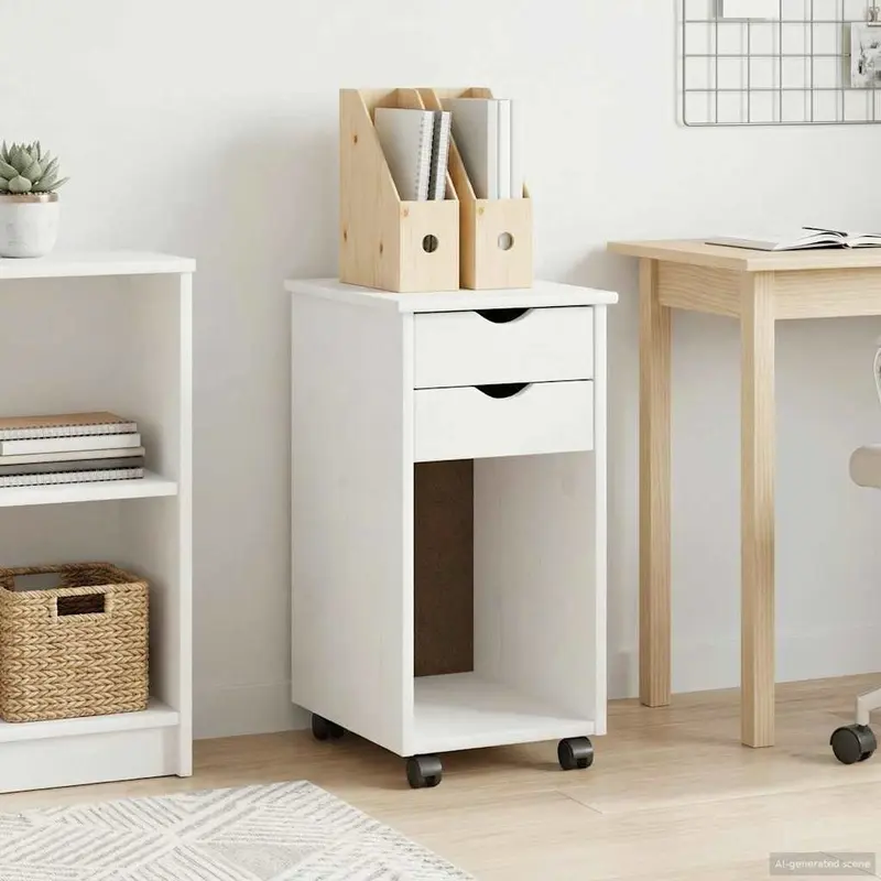 Gabinete rodante 34 x 39 x 65,5 cm Pino macizo