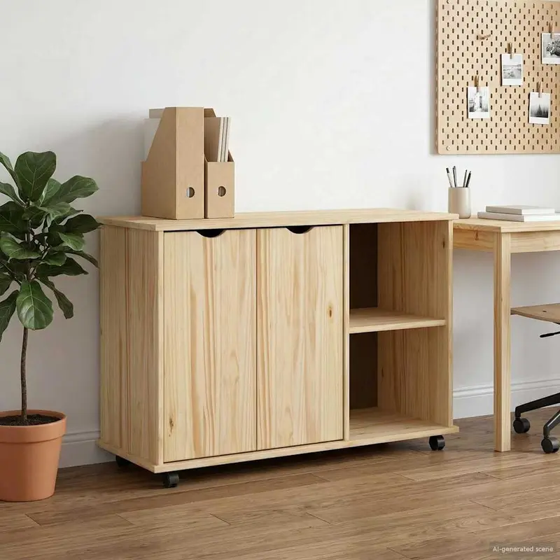 Gabinete rodante con rueda Marrón 100 x 39 x 65,5 cm