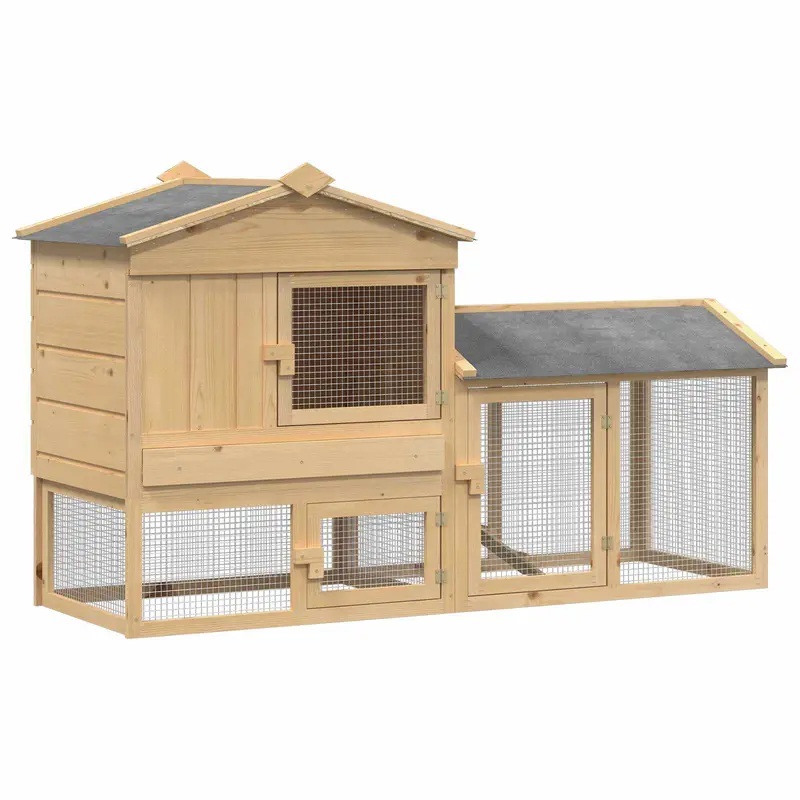 Gallinero 2 pcs Marrón Madera de pino macizo
