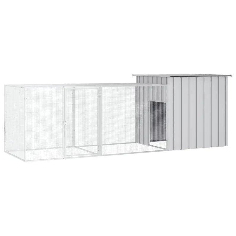Gallinero de acero galvanizado gris 300x91x100 cm