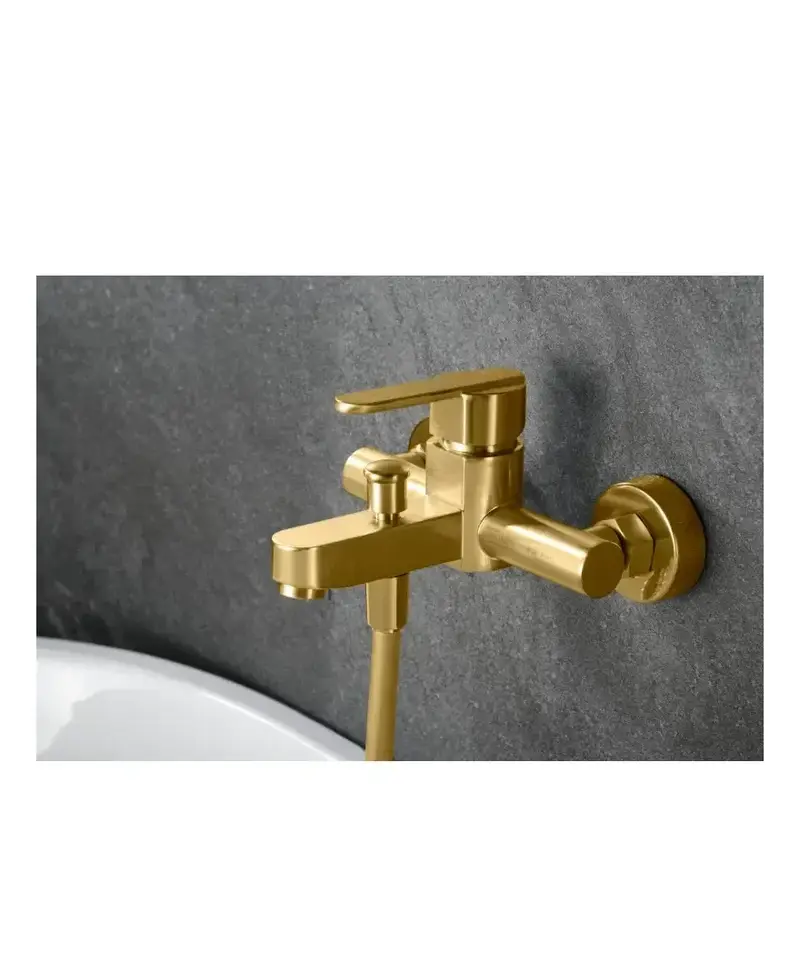 Grifería monomando para bañera y ducha hecha de latón con acabado oro cepillado Roma de Imex