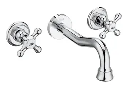 Grifo bimando para lavabo empotrable de instalación con acabado cromado Carmen Roca