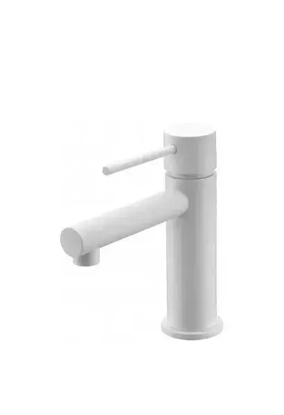 Grifo blanco para lavabo fabricado en latón con discos de cerámica Milos de Imex