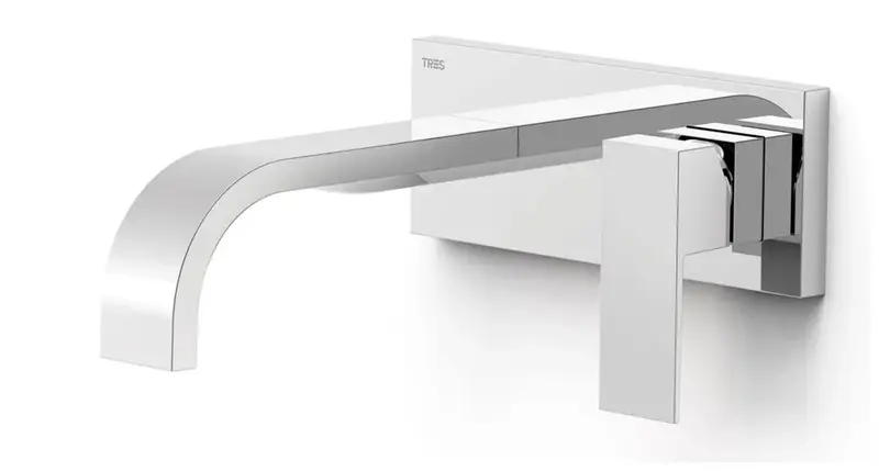 Grifo con monomando de instalación empotrada apto para lavabo acabado cromado Cuadro Tres