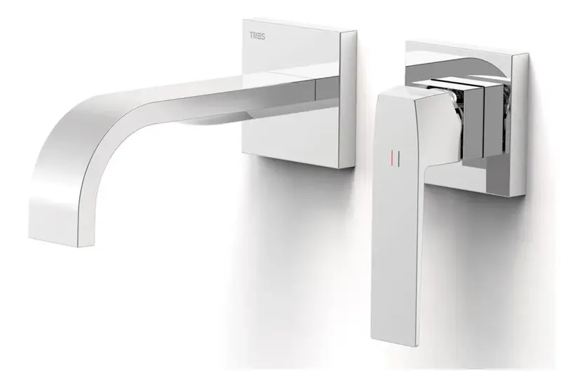 Grifo con monomando de instalación empotrado para lavabo con caño largo Slim Tres