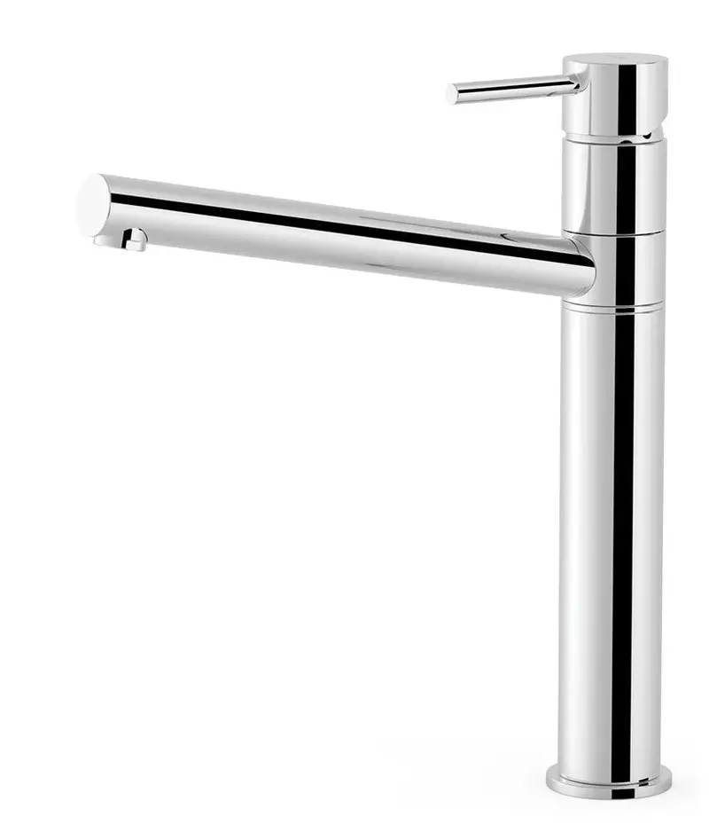 Grifo con monomando de instalación sobre repisa de latón con acabado cromado Cocina Tres