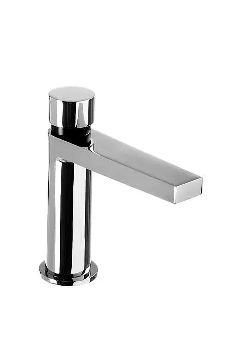 Grifo con pulsador temporizado de latón con acabado cromado para lavabo Class Tres