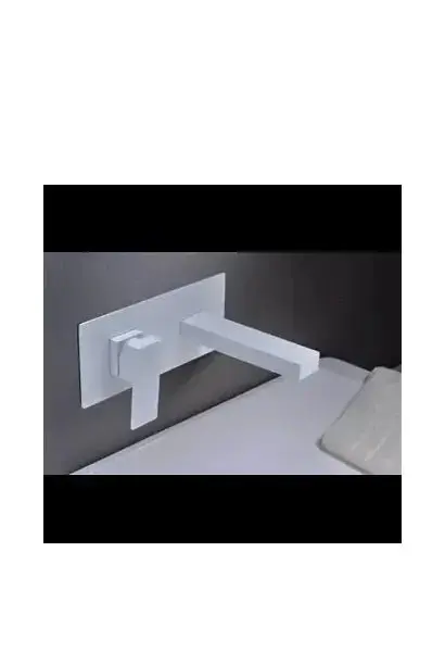 Grifo de acabado blanco mate monomando de pared con cartuchos cerámicos de 35 mm Suiza de Imex