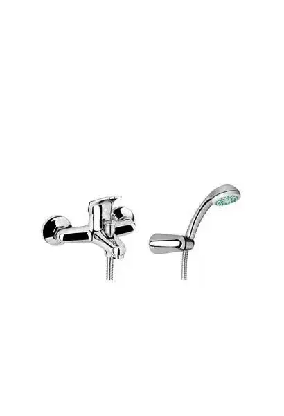 Grifo de Bañera con Kit de Ducha Cetus Basic Unisan - Latón Cromado Monomando