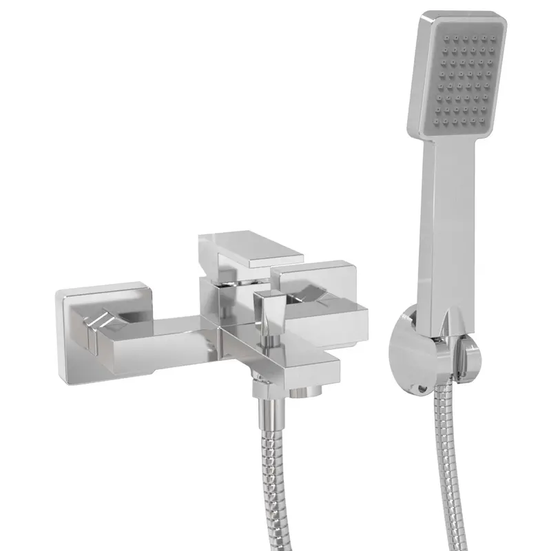 Grifo de bañera ducha cuadrado monomando cromado Vinalopó de Valaz