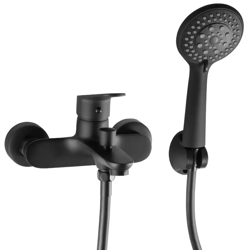 Grifo de bañera ducha monomando negro mate Pisuerga de Valaz
