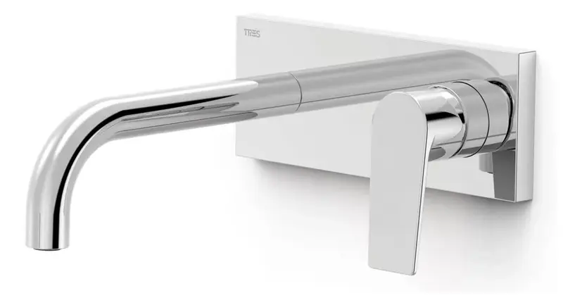 Grifo de baño con monomando unido de instalación empotrada con caño Project Tres