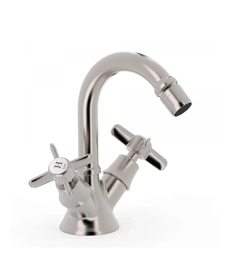 Grifo de bidé bimando con rótula orientable de acero CLASIC TRES