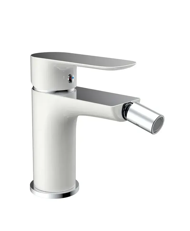 Grifo de bidé blanco con monomando y chorro móvil de diseño moderno Cassio de GME