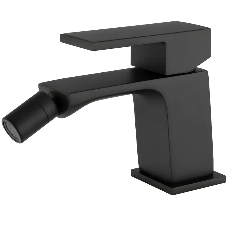 Grifo de bidé cuadrado monomando negro mate Carrion de Valaz