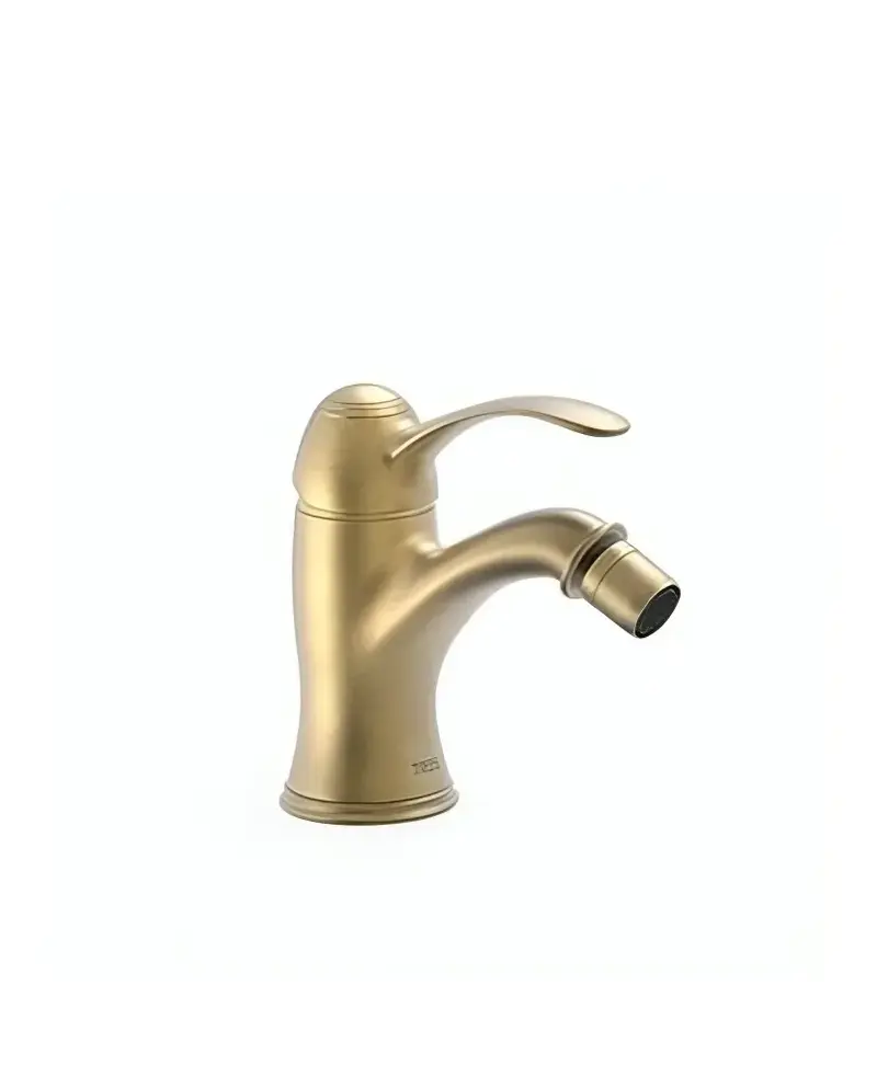 Grifo de bidé monomando vertical con rótula orientable acabado latón viejo mate CLASIC TRES