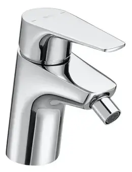 Grifo de bidet con tragacadenilla para instalación sobre repisa con acabado cromado Atlas Roca