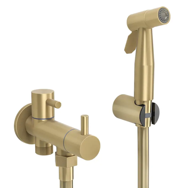 Grifo de bidet empotrado agua fría redondo 1 vía oro mate con protección PVD Cabriel Valaz