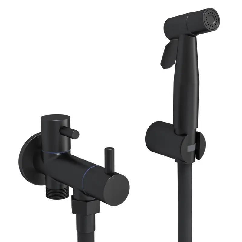 Grifo de bidet empotrado redondo de 1 vía, agua fría, en negro mate Cabriel de Valaz