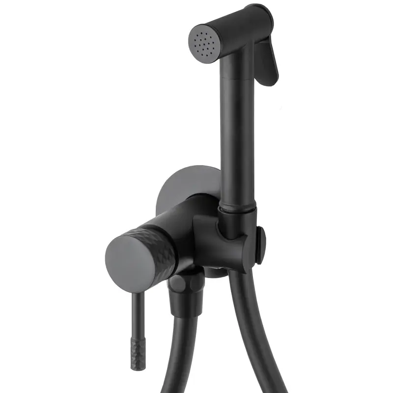 Grifo de bidet empotrado redondo negro mate con maneta luxury Ofin de Valaz