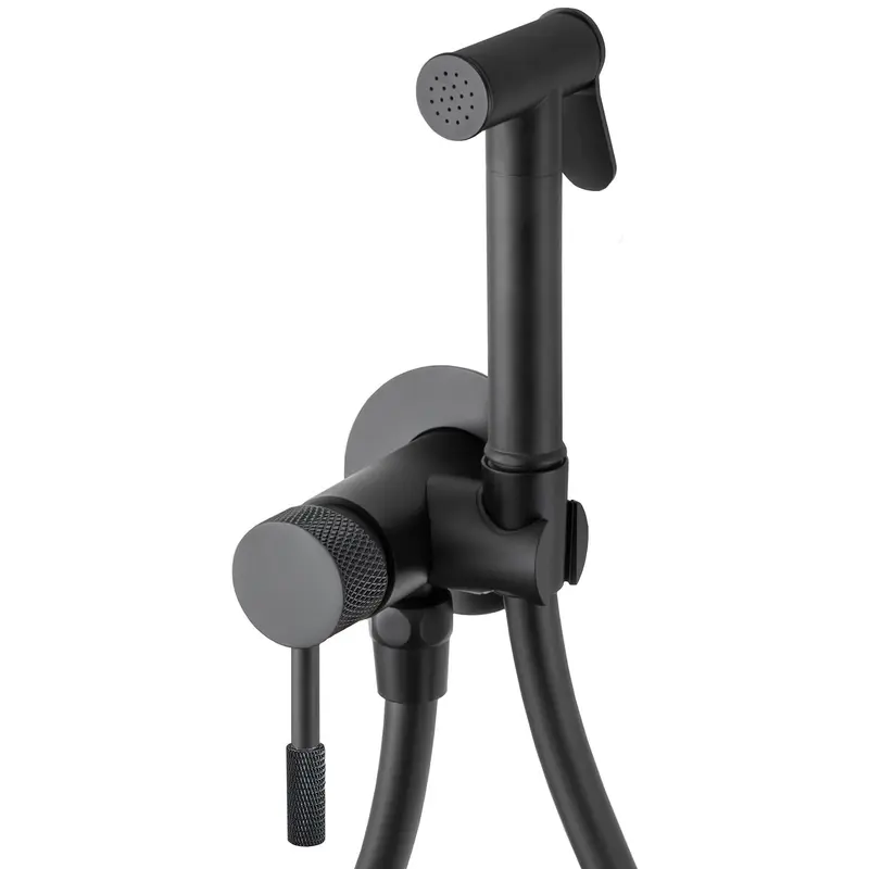 Grifo de bidet empotrado redondo negro mate con maneta luxury Torina de Valaz